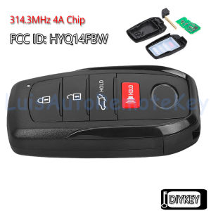 3 / 4 Buttons Smart Remote Car Key Fob 314.3MHz 4A Chip for Toyota Corolla Cross 2022 2023 2024 2025 FCC ID: HYQ14FBW