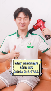 Súng (Máy) Massage Cầm Tay Nikio NK-170A - Mát Xa giãn Cơ Với Công Nghệ Gõ 6 Tốc Độ 4 Đầu Matxa Thay Đổi Dòng Pin Sạc Tiện Lợi