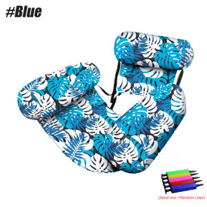 1PCS Pool Floats Chairs AdultInflatable Pool LoungePlant Pattern Floating Mat HammockBlow up Water Chairs Noodles rafts