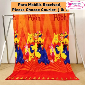 Funny Home Collection - Velvet Fleece Blanket - Pooh Character Design (135 cm X 195 cm)