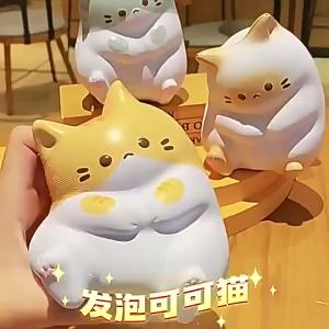 Adorable Cartoon Cat Squeeze Toy Soft PU Slow Rebound Fidget Toy Stress Relief Anti-Anxiety Sensory for Adults Office Relax
