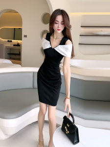 Đầm Chữ a Cạp Cao Ôm Sát Cơ Thể Cổ Chữ V Tay Ngắn Mùa Hè Cho Nữ Đầm Midi Dài Vừa Phải Màu Trơn Không Tay