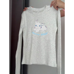 Áo Thun Dài Tay Màu Xám Phong Cách Hàn Quốc Cho Nữ Mùa Xuân Thu Mới Nhỏ Gọn Áo Lót Ngắn Chất Liệu Cotton 92%