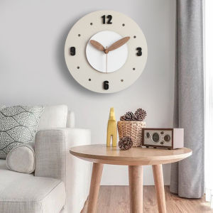 Modern Minimalist Silent Clock Cream Style Living Room Decorative Wall Clock Home Use New 2025 Hanging Clocks Wood Material
