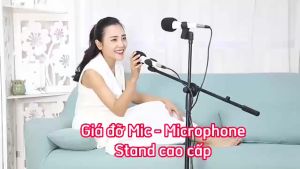 Bộ Giá đỡ Chân Kẹp Mic và Điện thoại Micro Livestream bán hàng biểu diễn âm nhạc có lưới lọc chuyên nghiệp