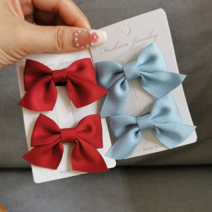 Cute Butterfly Knot Hair Clips Childrens Princess Style Hair Accessories Fresh out Fashion Korean Fabric Hair Barrettes