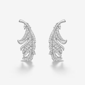 HEFANG Jewelry | Shiny Feather Elegant Earrings