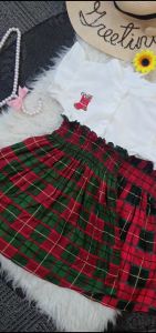 Dress Barbie Anak Perempuan Bordir Motif Kotak Natly Size Umur 1-8 Tahun