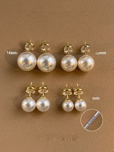 Austrian Shijia Pearl Stud Earrings 999 Sterling Silver 2024 New Arrival Best Selling Fancy Lin Yun Same Style Earrings