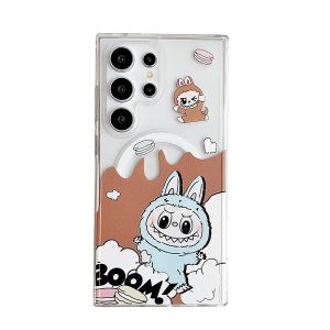 Cute Anime Cartoon Luffy Phone Case for Samsung S24 Ultra S23 Transparent Protective Cover Couple S24 Bestseller S24 plus Female