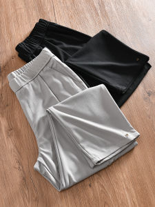 กางเกงขายาวทรงหลวมสบาย ๆ สำหรับผู้ชาย ทรงหลวม เอวยางยืด ทรงหลวม สวมใส่สบาย ระบายอากาศได้ดี กางเกงขายาวลำลองฤดูร้อน