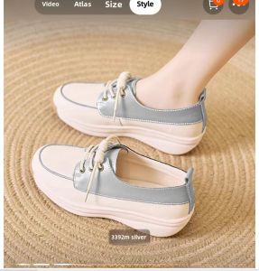 Genuine Leather Womens Platform Shoes Autumn Thick Bottom Free Soft Surface Leather Shoes Non Slip Soft Bottom Non-Wear Feet Middle-Aged Ladieswear Rocking Shoes