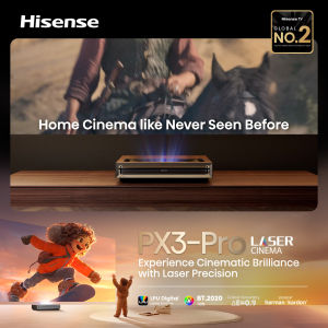 Hisense PX3-Pro 80 - 150 Inch Ultra Short Throw Projector Laser TV | 3000 Lumens | AI Computing