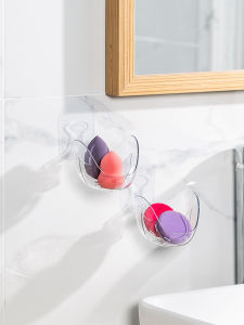 ชั้นวางเครื่องสำอางแบบไม่ต้องเจาะ ชั้นวางแปรงแต่งหน้าแบบแขวนได้ กล่องเก็บเครื่องสำอางแบบพกพา สำหรับผู้หญิงในห้องน้ำ