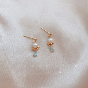 Original Design Pearl And Sea Drop Earrings Ice Carving water Pearl Woven Wire Womens Fashion Jewelry Earrings