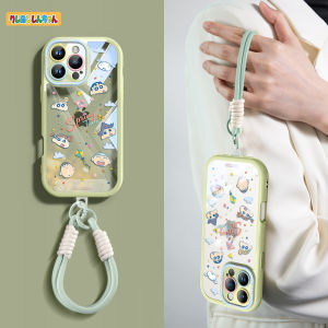 [Official Authorization of Crayon Xiaoxin] Applicable to Apple 16 Phone Case New Arrival Transparent Liquid Iphone16 Soft Frame Drop-Resistant 15Promax Ultra-Thin Classy 14plus Stylish Simple Women