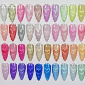 This 6-Piece Set of Crystal Cat Eye Gel Nail Polish with Magnets Features Crystal Cat Eye Color-Changing Gel Nail Polish Perfec