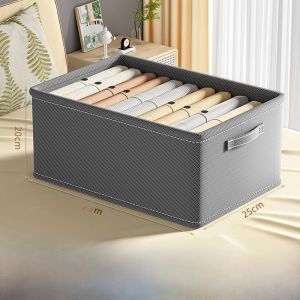 Clothing Storage Box Home Wardrobe Layered Organizer Cotton Linen Kitchen Cleaning Tools Set for Clothes And Pants