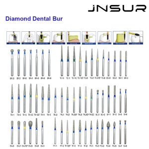 5pcs/pack JNSUR Dental Diamond Burs Dental Drills For High Speed Handpiece FG Dia 1.6MM Dental Lab Technican Dentistry Material