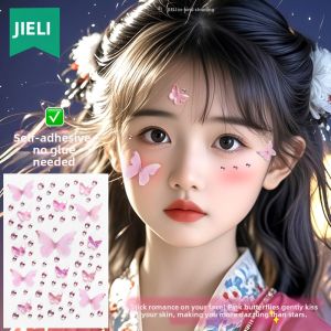 QIFUXING | Dopamine Colored Hollow Self-adhesive 3D Facial Stickers