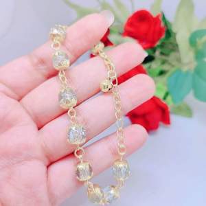 Gelang Tangan Jurai Batu Kristall Aksesoris Lapis Emas Fhsion Wanita Cocok Untuk Harian