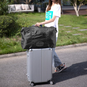 Ultra-Light Travel Bag Foldable Luggage Bag Waterproof Large Capacity Spare Boarding Bag with Double Shoulder Straps for Youth