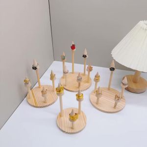 1PC Giá Đỡ Nhẫn Hình Nón Gỗ Có Thể Tháo Rời Khay Đựng Nhẫn Đồng Hồ Vòng Đeo Tay Khay Trưng Bày Trang Sức Đạo Cụ Trưng Bày Cửa Sổ Dành Cho Nữ