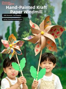 Papercraft Pinwheel DIY Kit for Coloring Decorative Toy