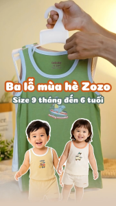 Bộ ba lỗ ZoZo thương hiệu Asbaby cho bé từ 9 tháng đến 6 tuổi