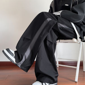 กางเกงทำงานผ้าไนลอนกันน้ำสำหรับผู้ชาย กางเกงขายาวทรงหลวมเอวกลาง ฤดูใบไม้ร่วง กางเกงปีนเขาแบบลำลองสไตล์อเมริกัน