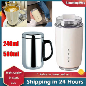 🚚 บริการจัดส่งในพื้นท้อง🚚SMEG ถ้วยเก็บความร้อนแบบวินเทจถ้วยน้ำรถแก้วกาแฟแก้วประกอบพกพาได้สวยงาม