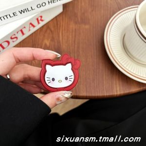 HelloKitty Metal Phone Stand Cute Butterfly Knot Cat Girl Pure Color Electroplated Rotatable Foldable Anti-fall Ring Holder Sticky Support Base