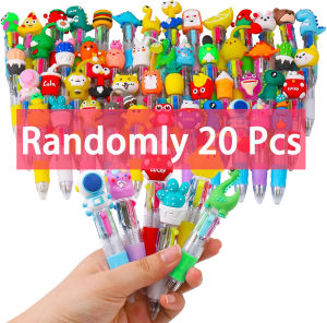2-20Pcs Mini Multicolor Cute Cartoon Pens 4-in-1 Bulk Kids Ballpoint Pen Children Party Birthdays Gifts Assorted Ink Kawaii Pens