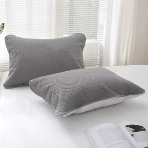 JiHua Mens Anti-Oil Pillowcase Cover Boys Antibacterial Dustmite Proof Non-Slip Fixed Polyester Fiber Single Person Pillow