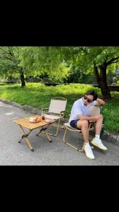 Bàn gấp gọn picnic dã ngoại nhôm giả vân gỗ SUMIKA KT60 siêu tiện lợi chiều dài 60cm