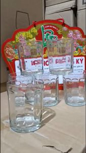 Bộ 6 ly thủy tinh Sọc 200ml – Ly uống trà cà phê nhỏ gọn thủy tinh dày đẹp tiện dụng cho gia đình & quán