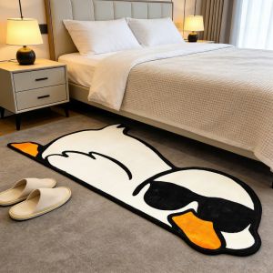 Thảm Chống Trượt Hình Vịt Dễ Thương VIKAMA Polyester Cách Nhiệt Ấm Áp Cho Phòng Khách Ban Công Ghế Sofa Phòng Ngủ Đầu Giường - Thảm Trang Trí Nhà Cửa