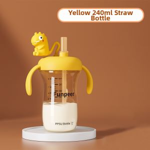 Funpeer | Straight-Drinking Milk Bottle with Graduation and Straw for Toddlers
