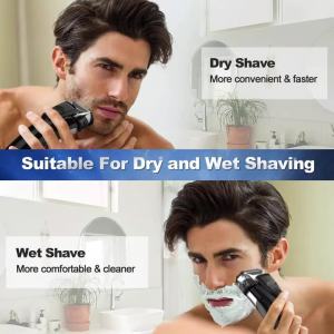 Máy Cạo Râu Điện Dành Cho Nam Giới Máy Cạo Râu 3D Ba Lưỡi Dao Nổi Bằng Thép Không Gỉ Có Tông Đơ Bật Lên Máy Cạo Râu Ướt/khô Có Thể Sạc Lại
