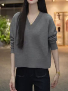 QINGNAER | Elegant Slimming Autumn French Style Long Sleeve Sweater