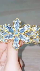 Jepit Rambut Otomatis Korean fashion Wanita elegan Premium Full Permata Zirkon High Quality Clips
