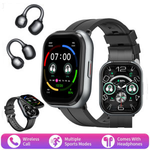 LIGE | Open Ear Clip Earbuds TWS Smartwatch 2.01"HD Screen Bluetooth Call Watches Heart Rate Sport Fitness Ear Cuff Earbuds Smart Watch