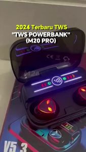 【EXTRA BASS】TWS M20 Pro Headset Bluetooth Earphone Powerbank 3800mAh Full Bass 10D HiFi Stereo Wireless Bluetooth 5.3 Earphone LED Display