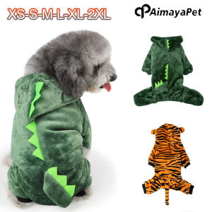 AIMAYAPET Warm Fleece Dog Clothes Funny Pet Clothes for Small Medium Dogs Puppy Cat Dinosaur Outfit Pet Dog Hoodies
