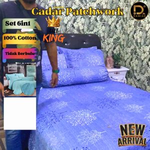 CADAR PATCHWORK 100 % COTTON SET 6IN1 QUEEN & SUPERKING PREMIUM ITEM