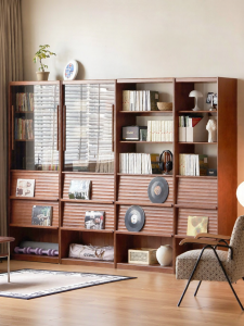 WEISHA | Mid Century Style Bookshelf with Storage
