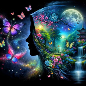 Huacan Diamond Painting Woman Landscape Waterfall Diamond Mosaic Portrait Complete Kit Home Decoration