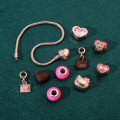 Kawaii Sanrio Vòng Tay Vòng Tay Hello Kitty KT Mèo Và Trái Tim Tình Yêu Hạt Dễ Thương DIY Lắc Tay Cho Nữ Cổ Điển Hợp Kim Kẽm Phụ Kiện Quà Tặng. 