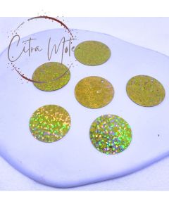 Payet Manik Ramboci Kepingan Bulat / KOIN / Dolar Perak/  Emas Laser 25 mm 2.5 cm - 5 gram