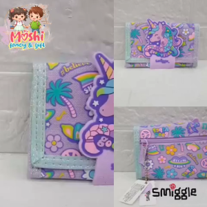 Dompet Lipat Motif Unicorn / Dompet Anak Motif Unciorn Girl / Dompet Unicorn / Dompet Anak Perempuan Unicorn Ungu Purple